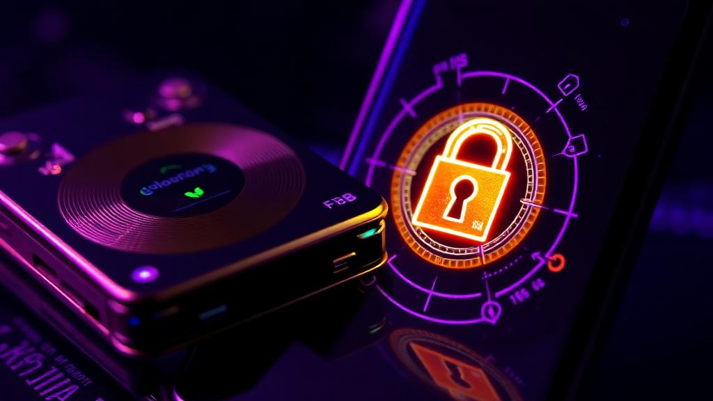 Wallet física de criptomonedas junto a un candado digital